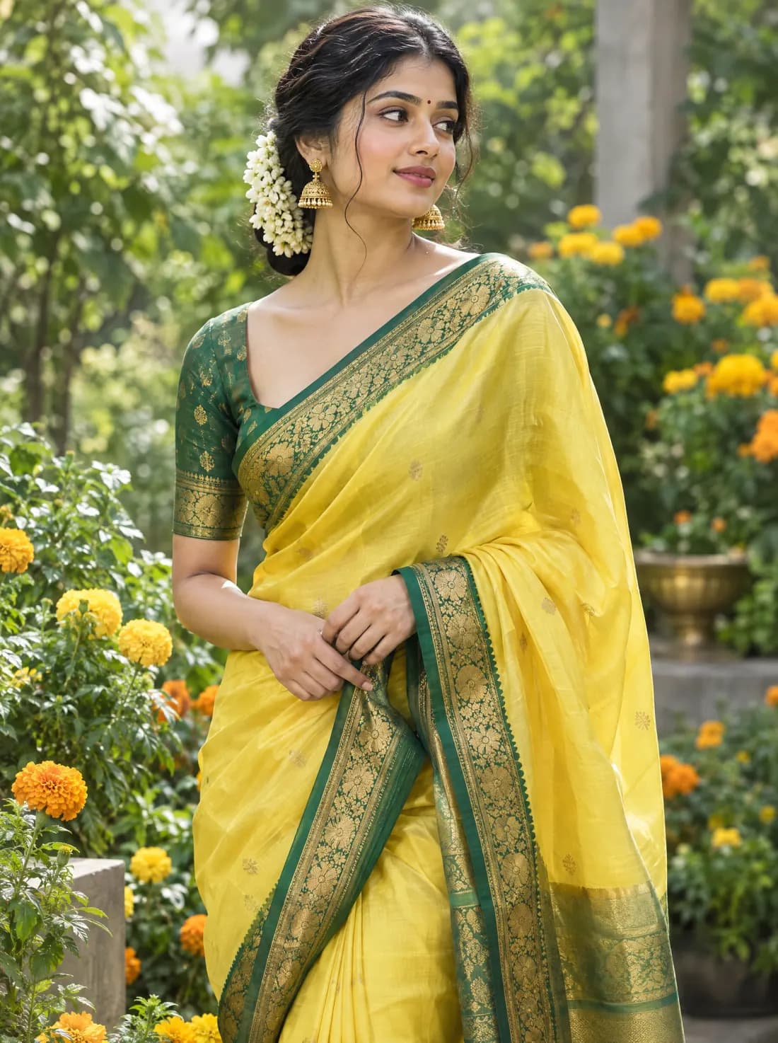 Lemon Yellow Chanderi